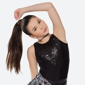 Revolution kids ain’t my fault black sequin sleeveless dance jumpsuit